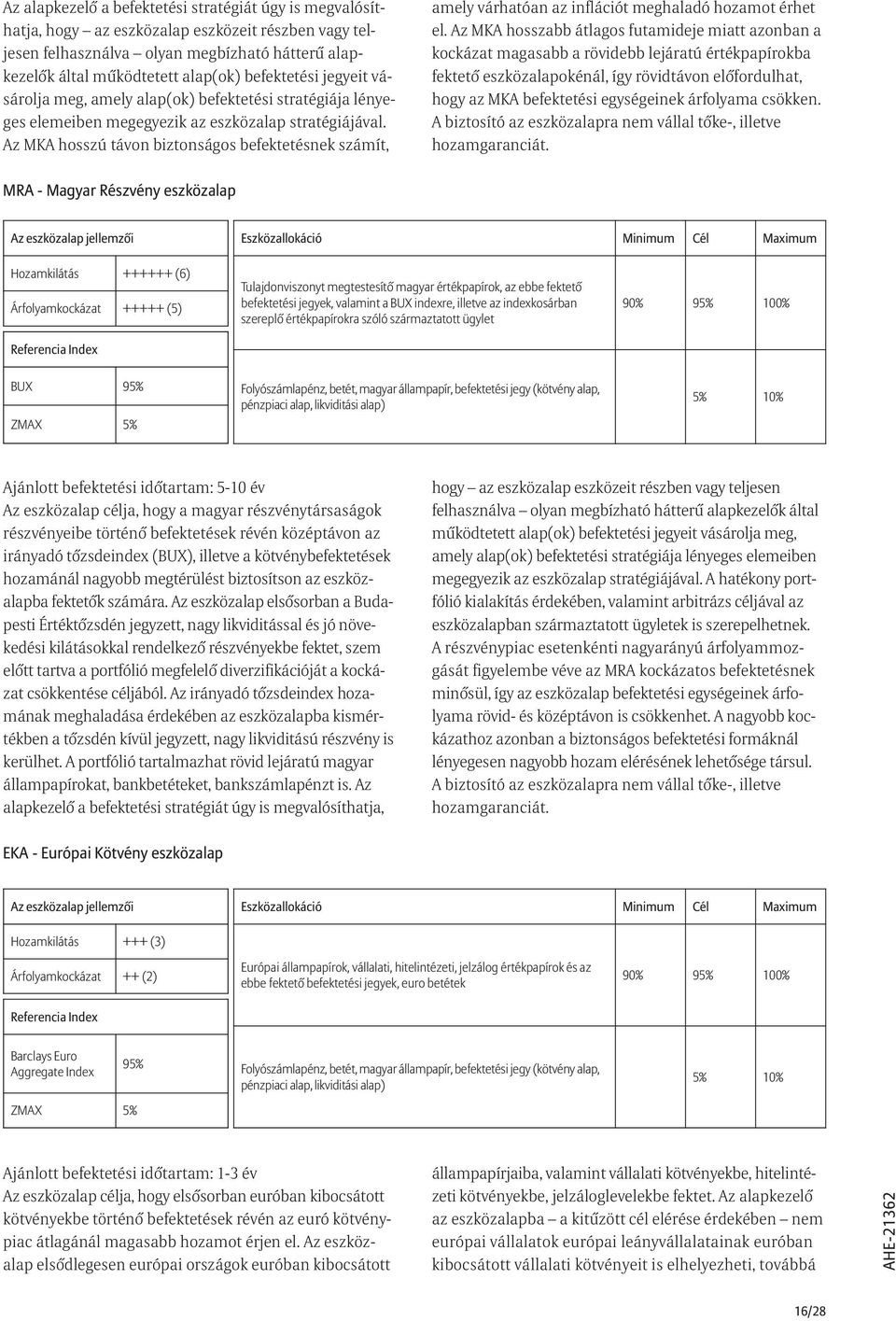 Az MKA hosszú távon biztonságos befektetésnek számít, amely várhatóan az inflációt meghaladó hozamot érhet el.