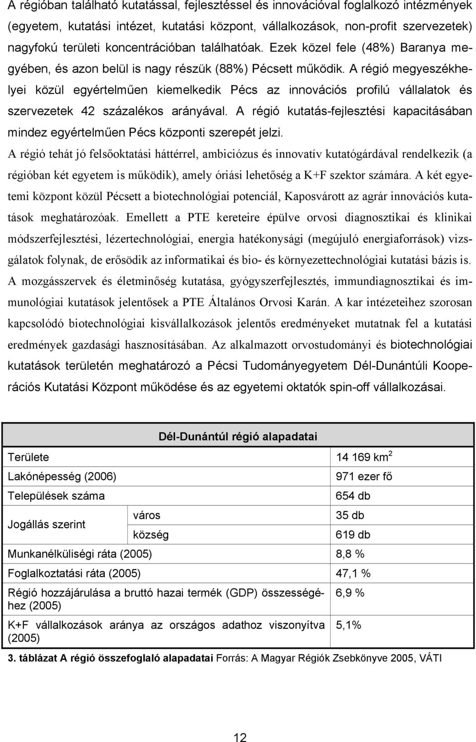 A régió megyeszékhelyei közül egyértelműen kiemelkedik Pécs az innovációs profilú vállalatok és szervezetek 42 százalékos arányával.