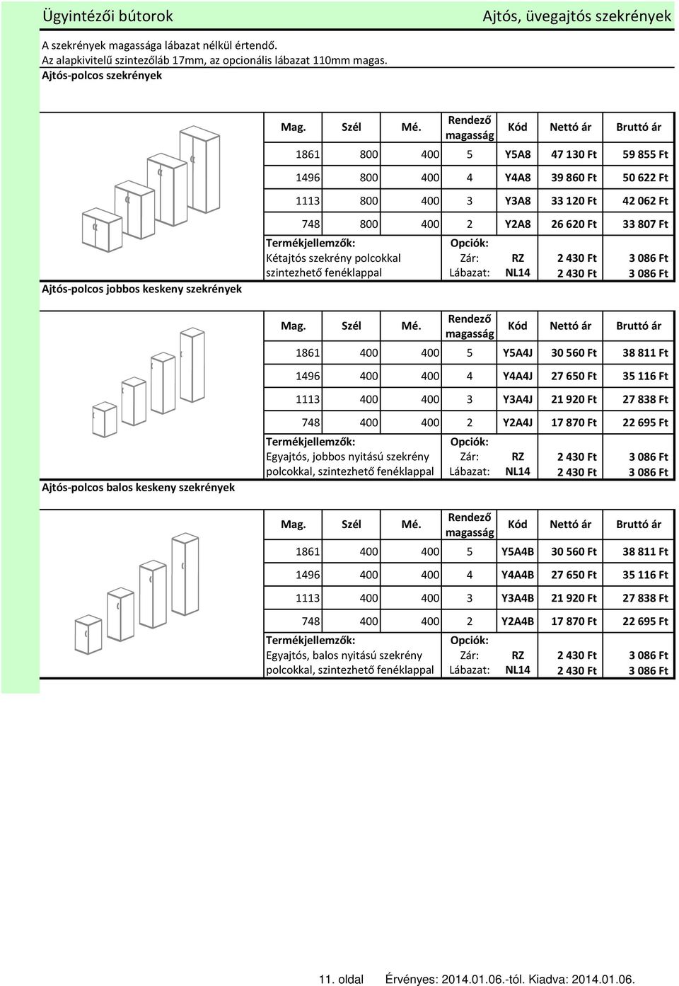 Kód 1861 800 400 5 Y5A8 47 130 Ft 59 855 Ft 1496 800 400 4 Y4A8 39 860 Ft 50 622 Ft 1113 800 400 3 Y3A8 33 120 Ft 42 062 Ft 748 800 400 2 Y2A8 26 620 Ft 33 807 Ft Opciók: Kétajtós szekrény polcokkal
