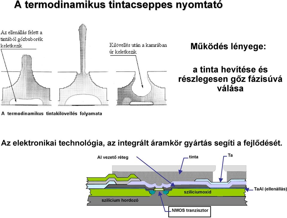 technológia, az integrált áramkör gyártás segíti a fejlődését.