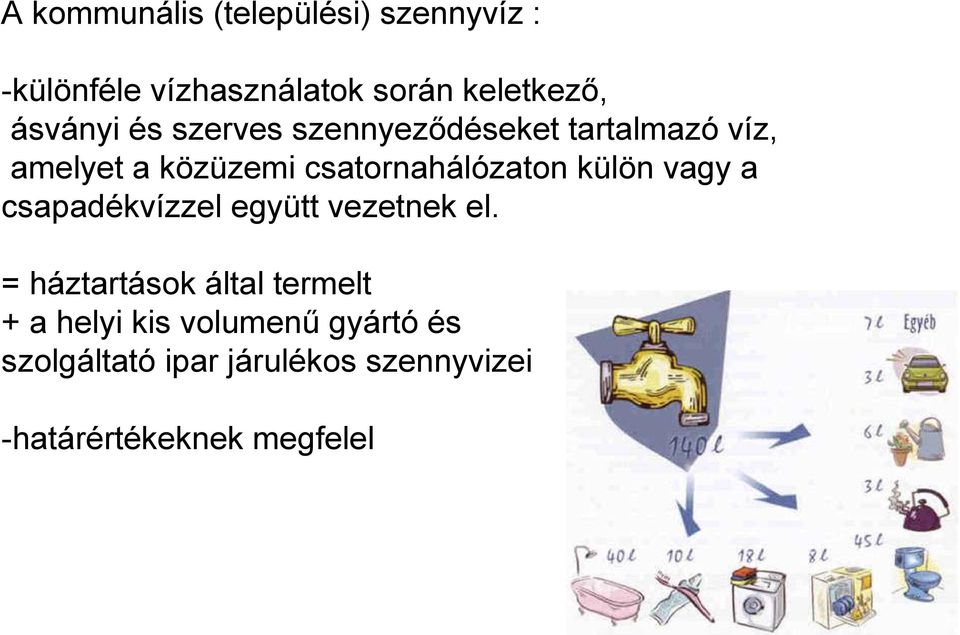 csatornahálózaton külön vagy a csapadékvízzel együtt vezetnek el.