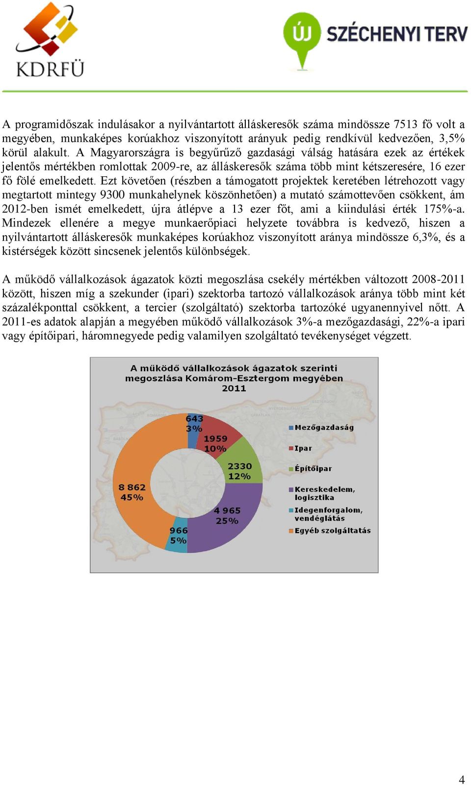 Ezt követően (részben a támogatott projektek keretében létrehozott vagy megtartott mintegy 9300 munkahelynek köszönhetően) a mutató számottevően csökkent, ám 2012-ben ismét emelkedett, újra átlépve a