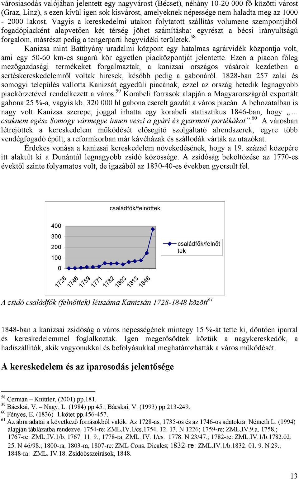 hegyvidéki területek. 58 Kanizsa mint Batthyány uradalmi központ egy hatalmas agrárvidék központja volt, ami egy 50-60 km-es sugarú kör egyetlen piacközpontját jelentette.