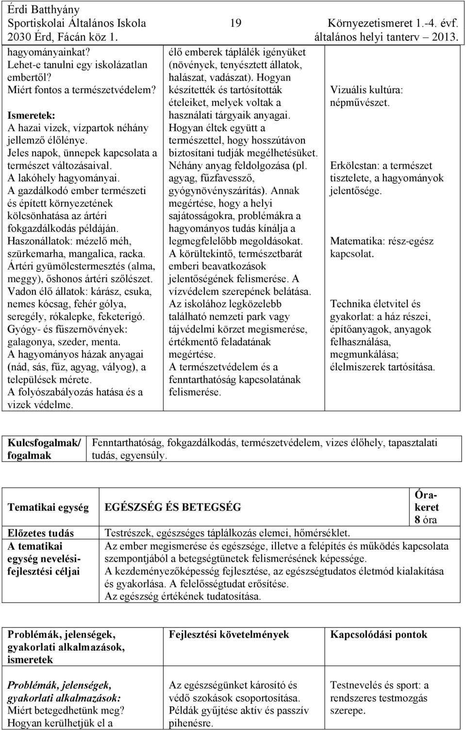 A gazdálkodó ember természeti és épített környezetének kölcsönhatása az ártéri fokgazdálkodás példáján. Haszonállatok: mézelő méh, szürkemarha, mangalica, racka.