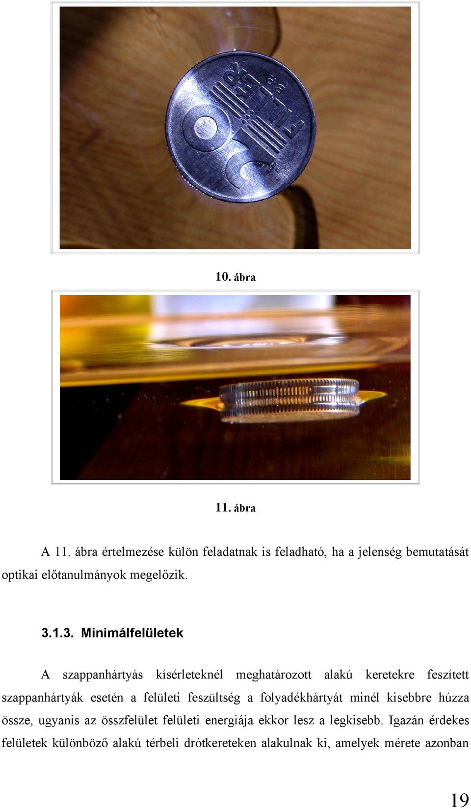 1.3. Minimálfelületek A szappanhártyás kísérleteknél meghatározott alakú keretekre feszített szappanhártyák esetén a