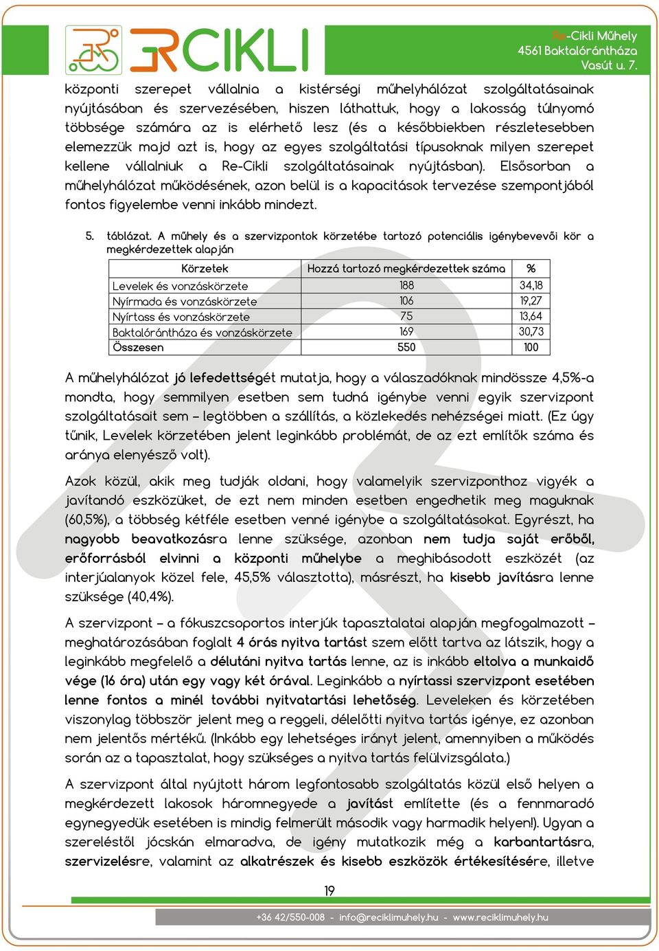 Elsősorban a műhelyhálózat működésének, azon belül is a kapacitások tervezése szempontjából fontos figyelembe venni inkább mindezt. 5. táblázat.