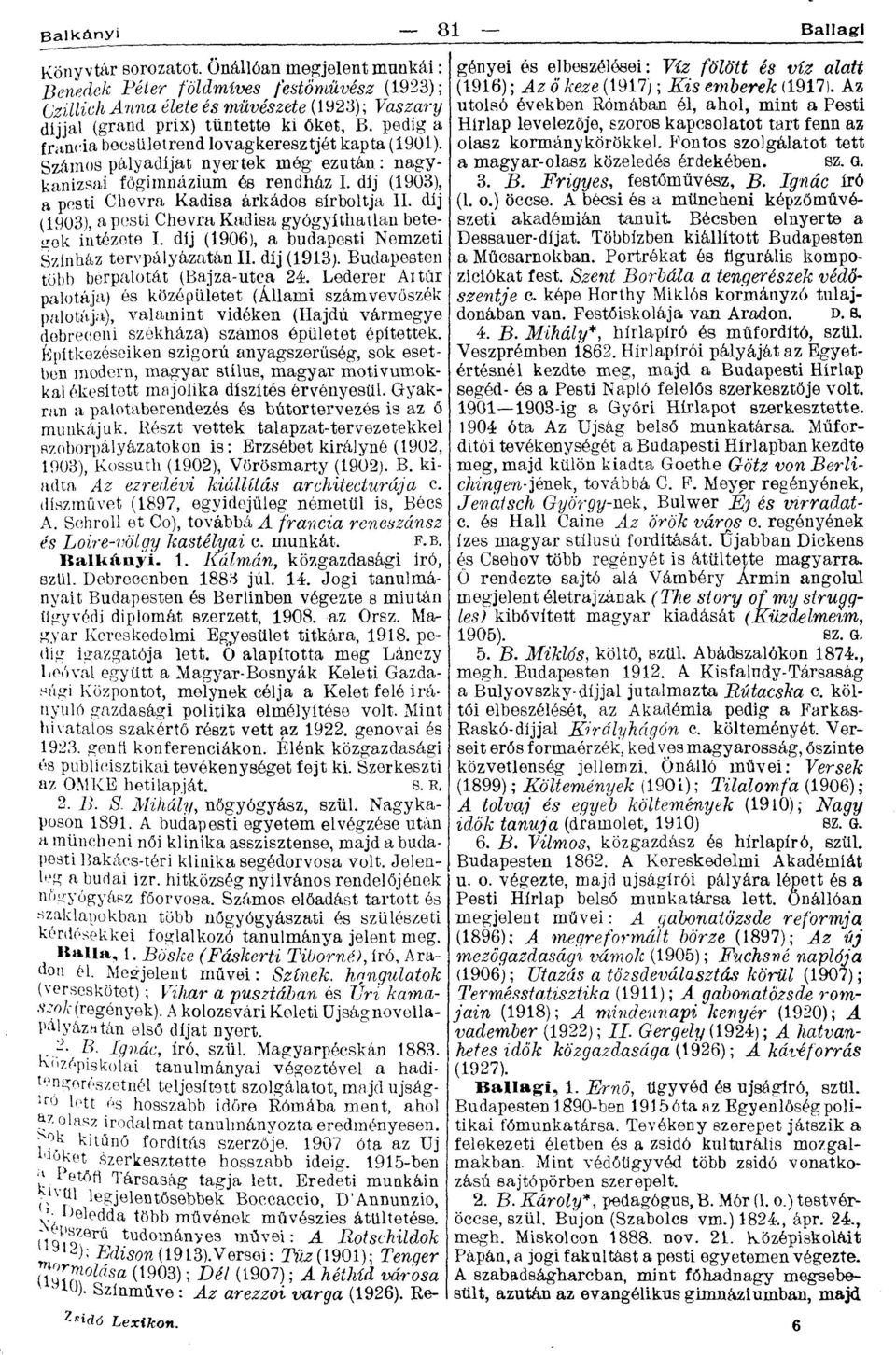 dij (1903), a pesti Chevra Kadisa gyógyíthatlan betegek intézete I. díj (1906), a budapesti Nemzeti Színház tervpályázatán II. díj (1913). Budapesten több bérpalotát (Bajza-utca 24.