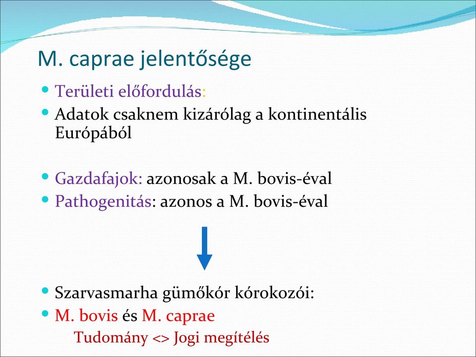 bovis-éval Pathogenitás: azonos a M.