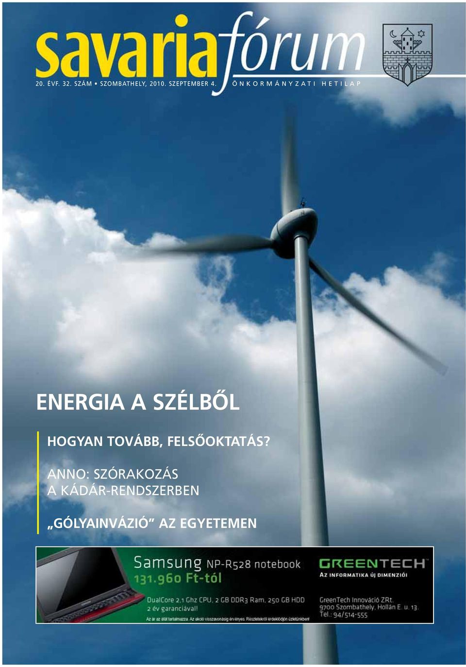 ÖNKORMÁNYZATI HETILAP ENERGIA A SZÉLBÔL