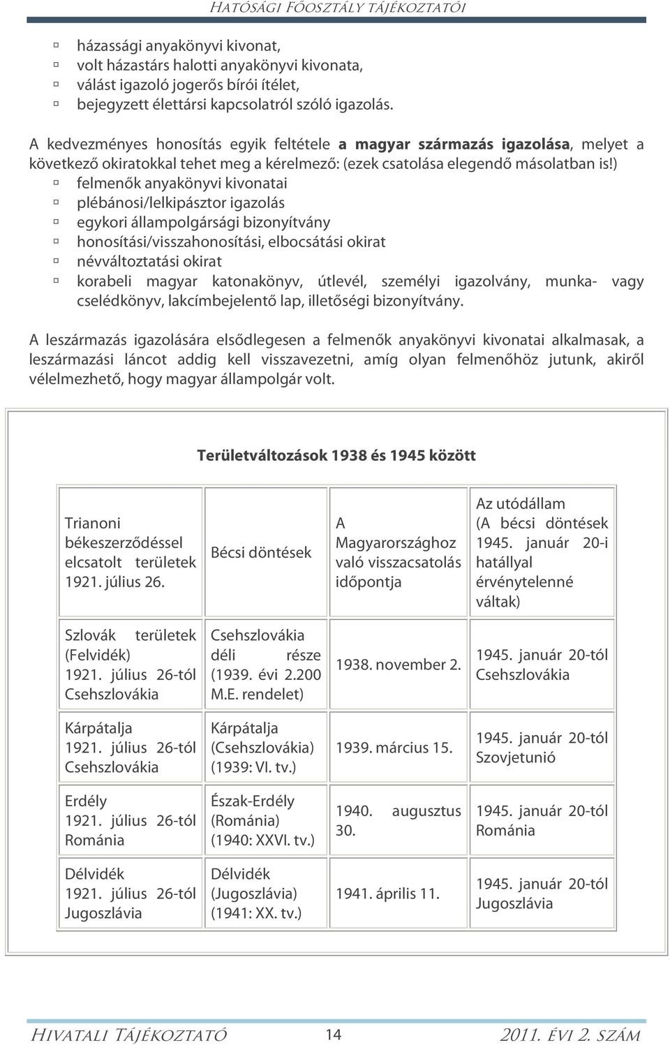 ) felmenők anyakönyvi kivonatai plébánosi/lelkipásztor igazolás egykori állampolgársági bizonyítvány honosítási/visszahonosítási, elbocsátási okirat névváltoztatási okirat korabeli magyar