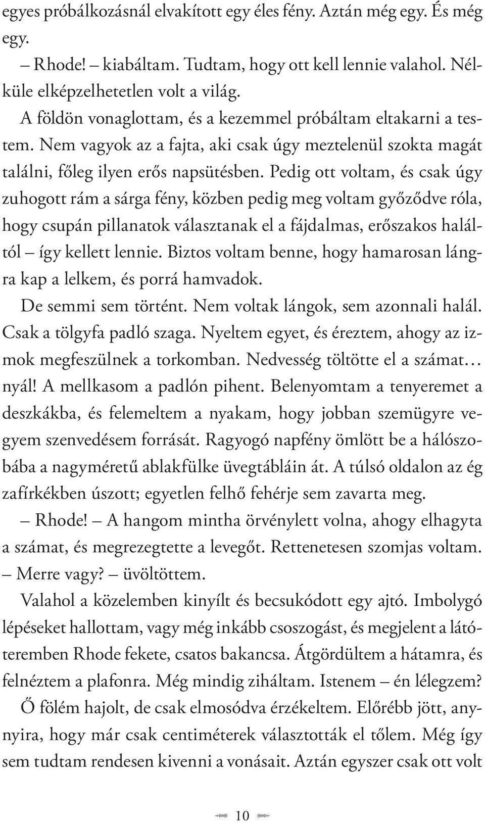 Pedig ott voltam, és csak úgy zuhogott rám a sárga fény, közben pedig meg voltam győződve róla, hogy csupán pillanatok választanak el a fájdalmas, erőszakos haláltól így kellett lennie.