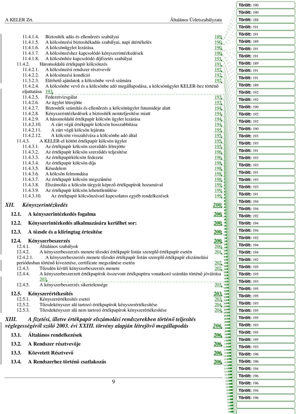 4.2.2. A kölcsönzési kondíció 192 11.3.2.3. Elérhető ajánlatok a kölcsönbe vevő számára 192 11.4.2.4. A kölcsönbe vevő és a kölcsönbe adó megállapodása, a kölcsönügylet KELER-hez történő eljuttatása 193 11.