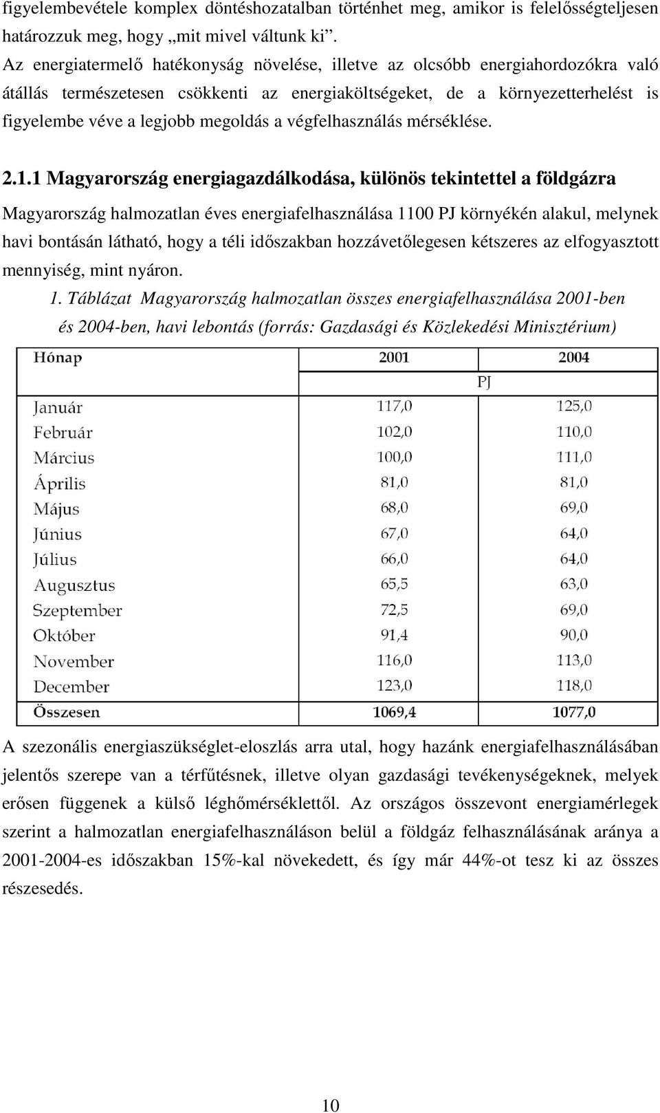 a végfelhasználás mérséklése. 2.1.