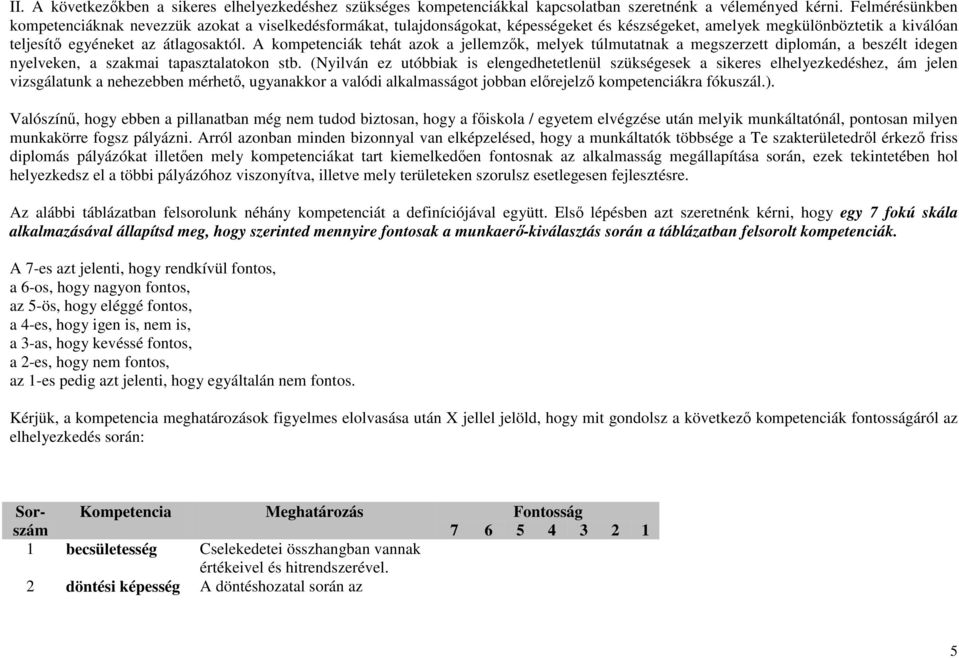 A kompetenciák tehát azok a jellemzők, melyek túlmutatnak a megszerzett diplomán, a beszélt idegen nyelveken, a szakmai tapasztalatokon stb.