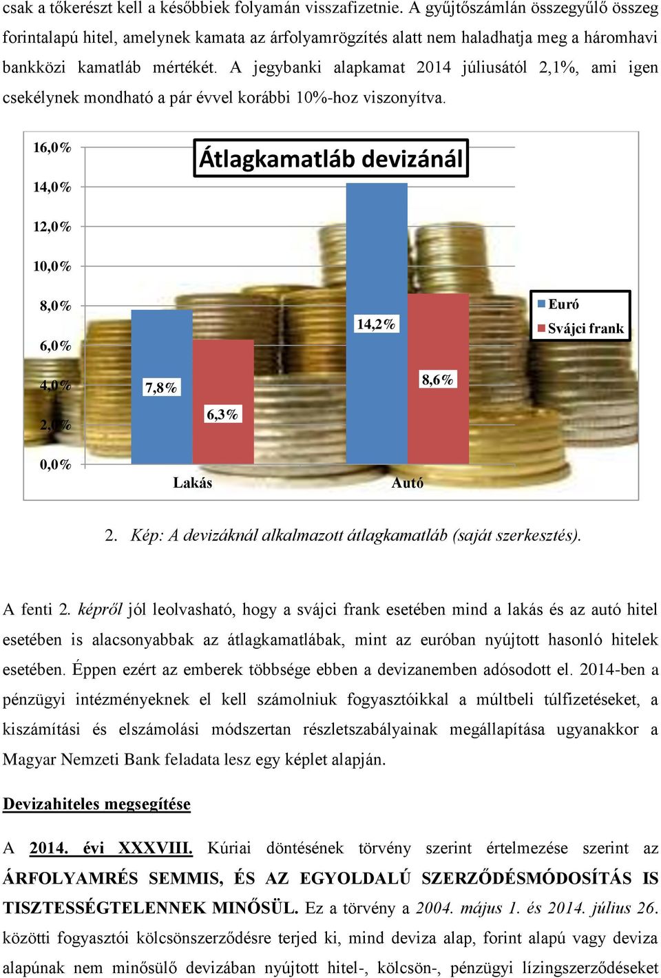 A jegybanki alapkamat 2014 júliusától 2,1%, ami igen csekélynek mondható a pár évvel korábbi 10%-hoz viszonyítva.