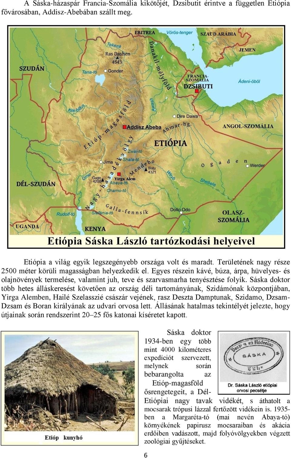 Sáska doktor több hetes álláskeresést követően az ország déli tartományának, Szidámónak központjában, Yirga Alemben, Hailé Szelasszié császár vejének, rasz Deszta Damptunak, Szidamo, Dzsam- Dzsam és