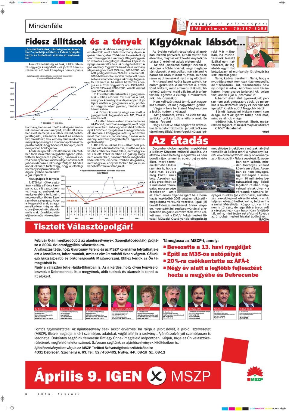 A munkanélküliség, az árak, a lakáshitelezés egy-egy kiragadott és jórészt hamis számaival a Fidesz kampánya nem csupán a kormány, hanem az itt élõ és dolgozó emberek millióinak eredményeit, az