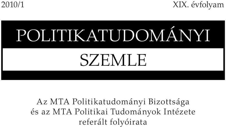 Az MTA Politikatudományi Bizottsága