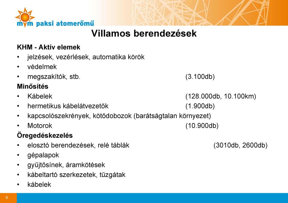 900db) kapcsolószekrények, kötődobozok (barátságtalan környezet) Motorok (10.