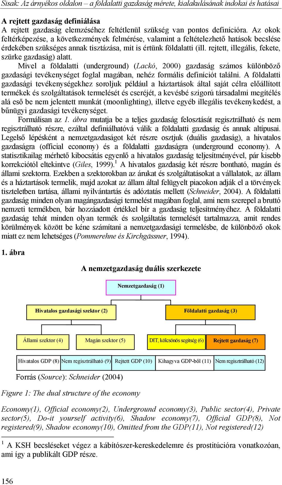 rejtett, illegális, fekete, szürke gazdaság) alatt. Mivel a földalatti (underground) (Lackó, 2000) gazdaság számos különböző gazdasági tevékenységet foglal magában, nehéz formális definíciót találni.