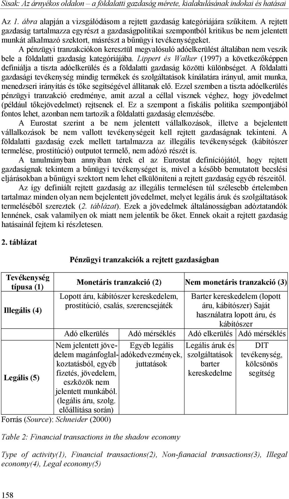 A pénzügyi tranzakciókon keresztül megvalósuló adóelkerülést általában nem veszik bele a földalatti gazdaság kategóriájába.