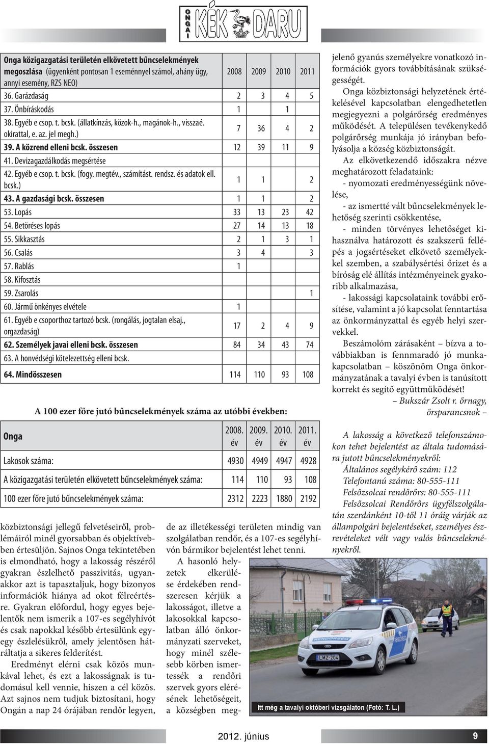 Devizagazdálkodás megsértése 42. Egyéb e csop. t. bcsk. (fogy. megtév., számítást. rendsz. és adatok ell. bcsk.) 1 1 2 43. A gazdasági bcsk. összesen 1 1 2 53. Lopás 33 13 23 42 54.