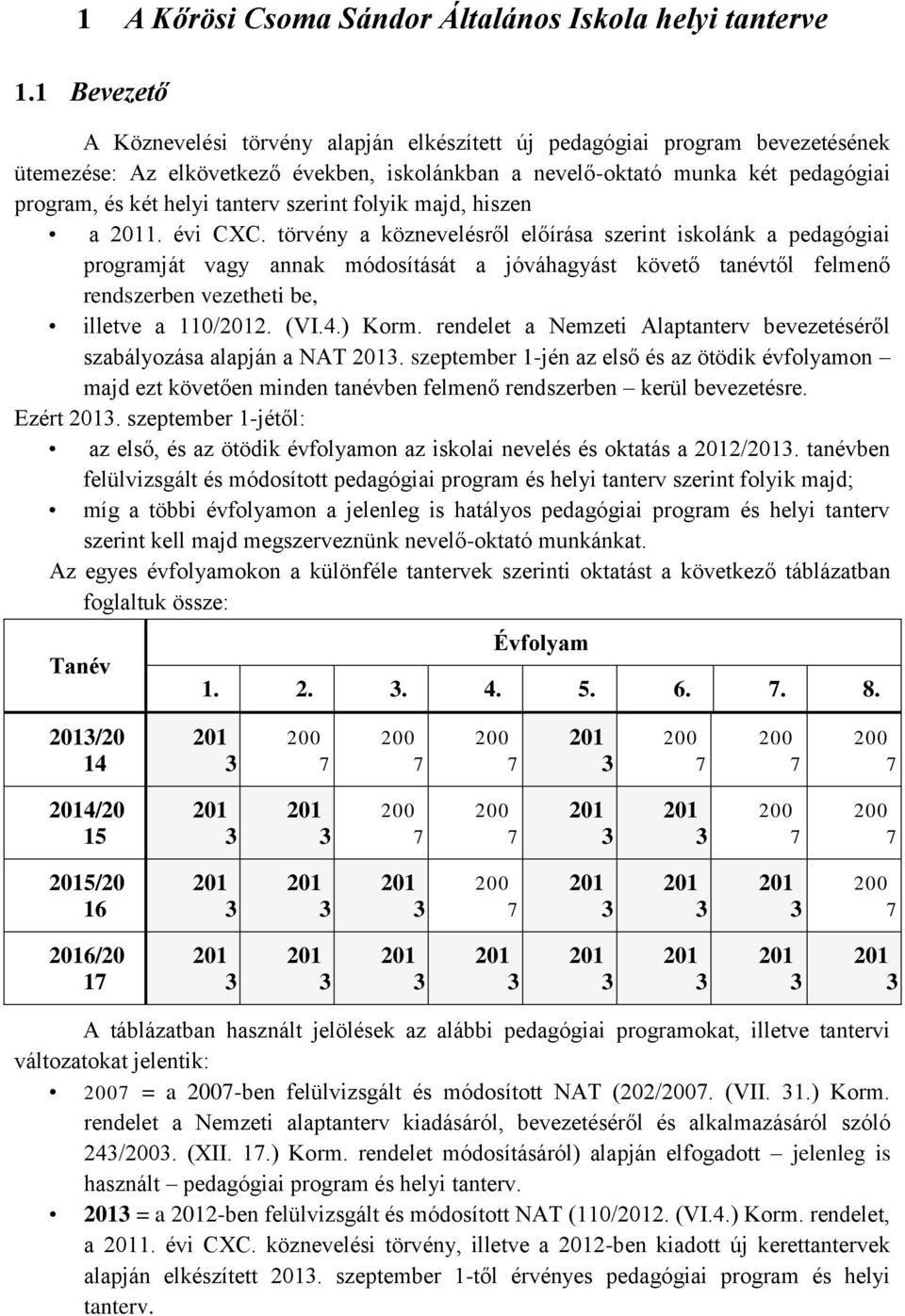 tanterv szerint folyik majd, hiszen a 1. évi CXC.