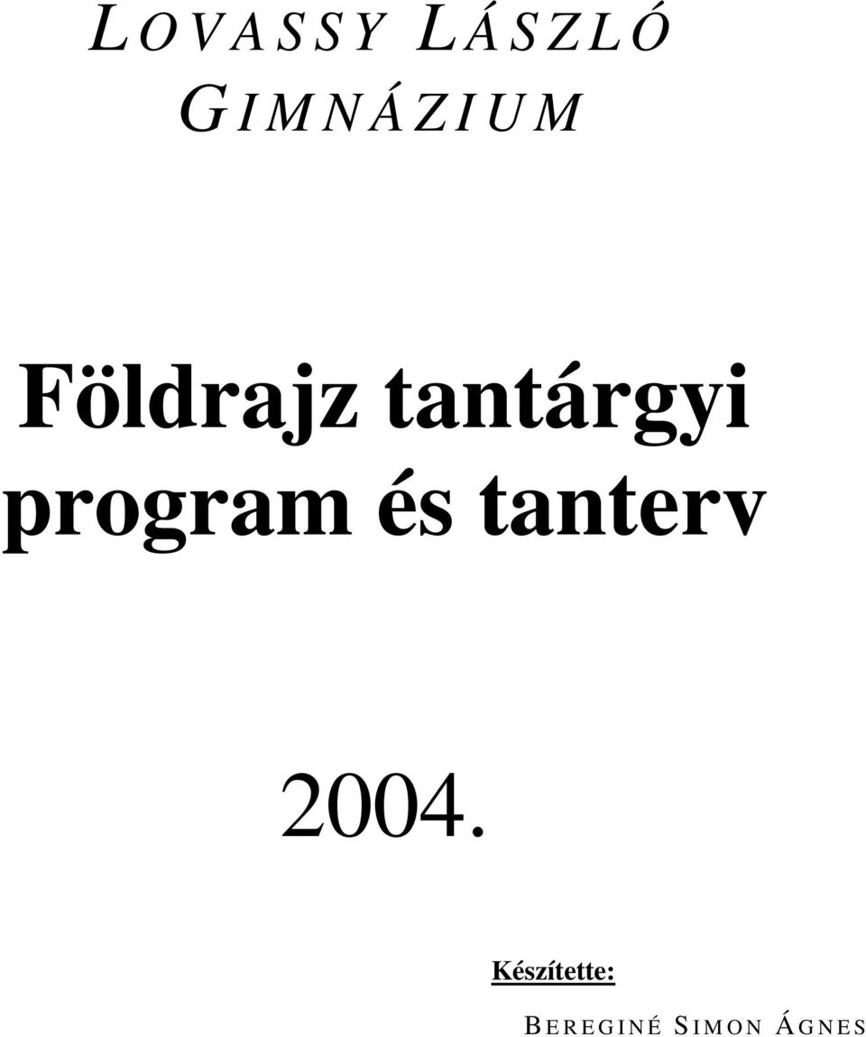 program és tanterv 2004.