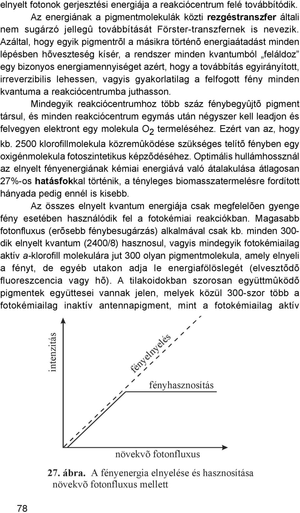 Azáltal, hogy egyik pigmentrõl a másikra történõ energiaátadást minden lépésben hõveszteség kísér, a rendszer minden kvantumból feláldoz egy bizonyos energiamennyiséget azért, hogy a továbbítás