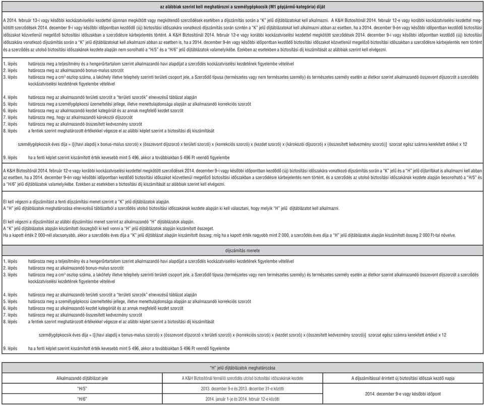 február 12-e vagy korábbi kockázatviselési kezdettel megkötött szerződések 2014.