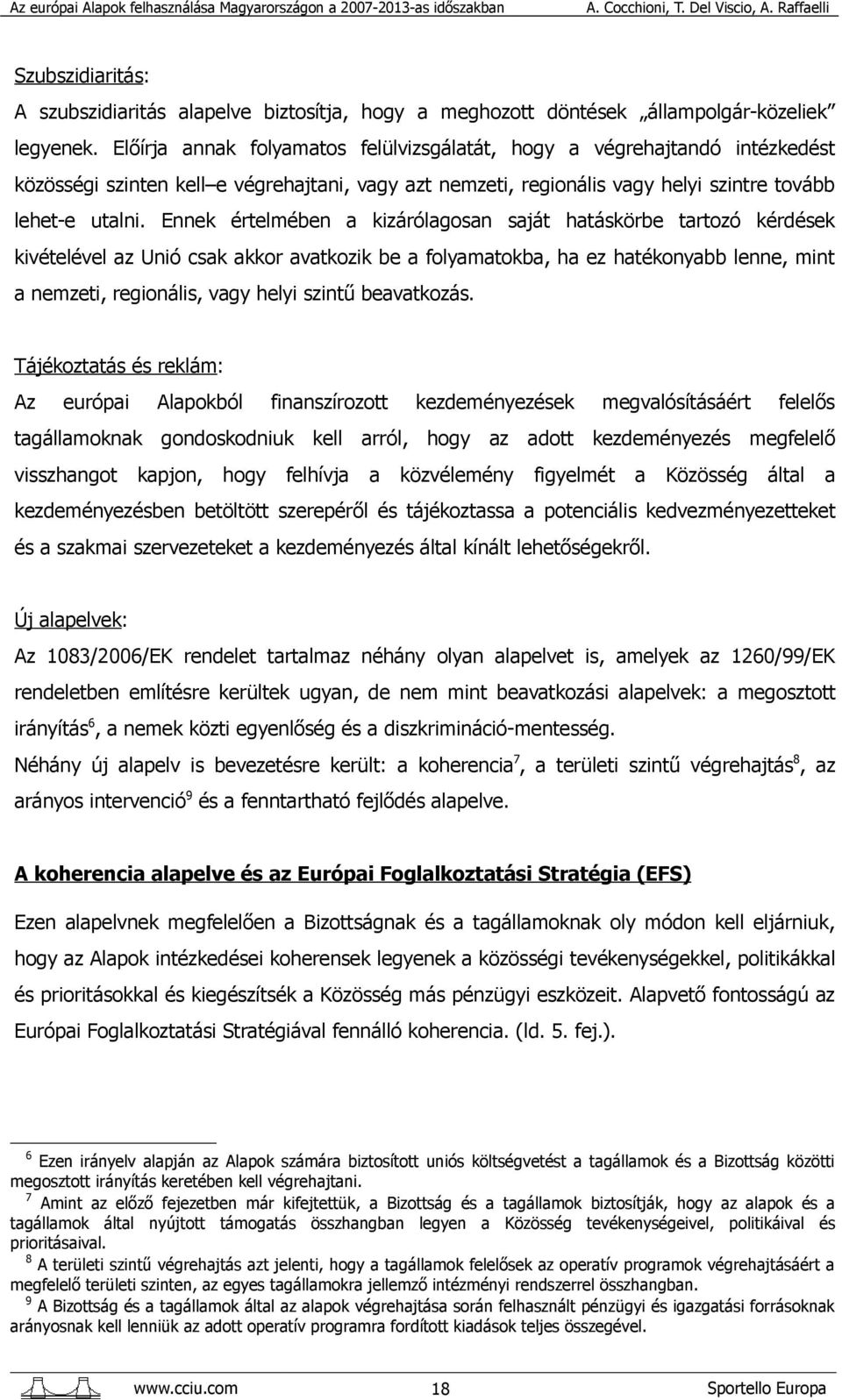 Ennek értelmében a kizárólagosan saját hatáskörbe tartozó kérdések kivételével az Unió csak akkor avatkozik be a folyamatokba, ha ez hatékonyabb lenne, mint a nemzeti, regionális, vagy helyi szintű