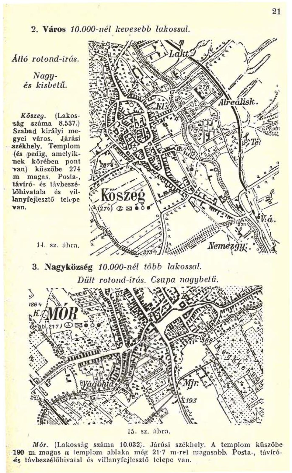 ala és viilanyfejlesz!ö tekpe van. 1 1. sz. úhl"a. 3. Nagyközség to.ooo-nél több lakossal. 15. sz. (!llra. Mór. (Lakoss:ig száma 10.032).