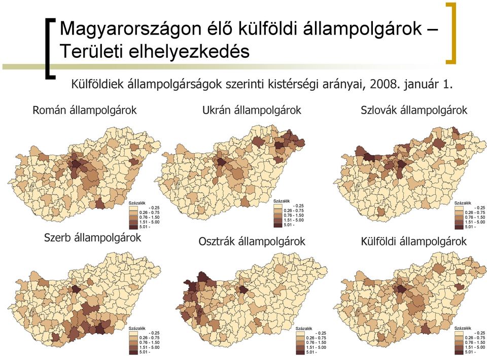 01 - Százalék - 0.25 0.26-0.75 0.76-1.50 1.51-5.00 5.01 - Szerb állampolgárok Osztrák állampolgárok Külföldi állampolgárok Százalék - 0.25