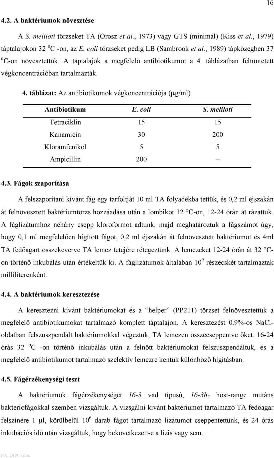 coli S. meliloti Tetraciklin 15 15 Kanamicin 30