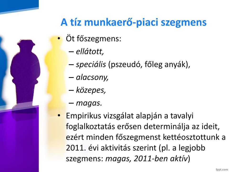 Empirikus vizsgálat alapján a tavalyi foglalkoztatás erősen determinálja az
