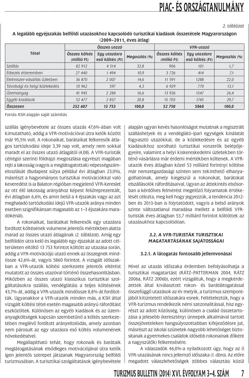 A VFR-turisták célrégió szerinti földrajzi megoszlása egyrészt magában rejti a lakosság (vagyis a meglátogatottak) népességszámeloszlását (Budapest súlya például évi átlagban 23,0%), másrészt a