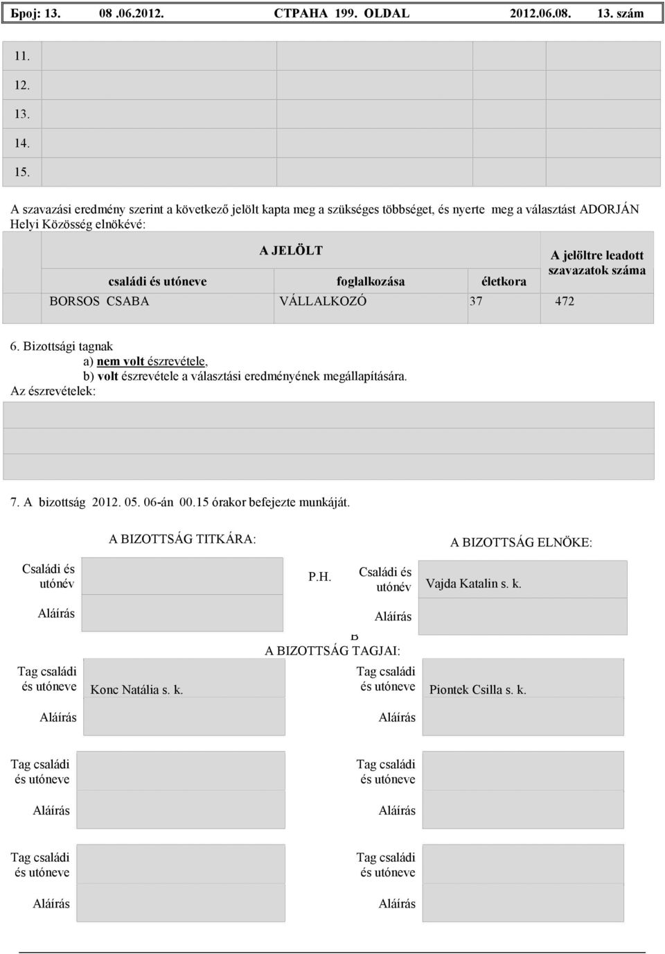 foglalkozása életkora BORSOS CSABA VÁLLALKOZÓ 37 472 6.