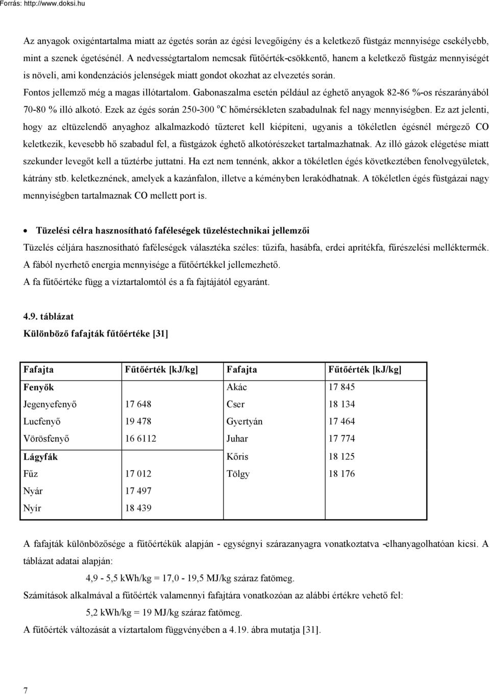 Fontos jellemző még a magas illótartalom. Gabonaszalma esetén például az éghető anyagok 82-86 %-os részarányából 70-80 % illó alkotó.