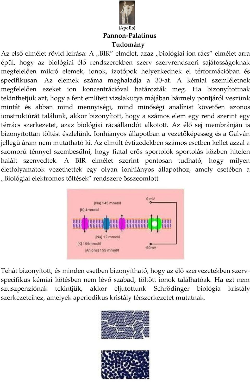 Ha bizonyítottnak tekinthetjük azt, hogy a fent említett vizslakutya m{j{ban b{rmely pontj{ról veszünk mint{t és abban mind mennyiségi, mind minőségi analízist követően azonos ionstruktúr{t tal{lunk,