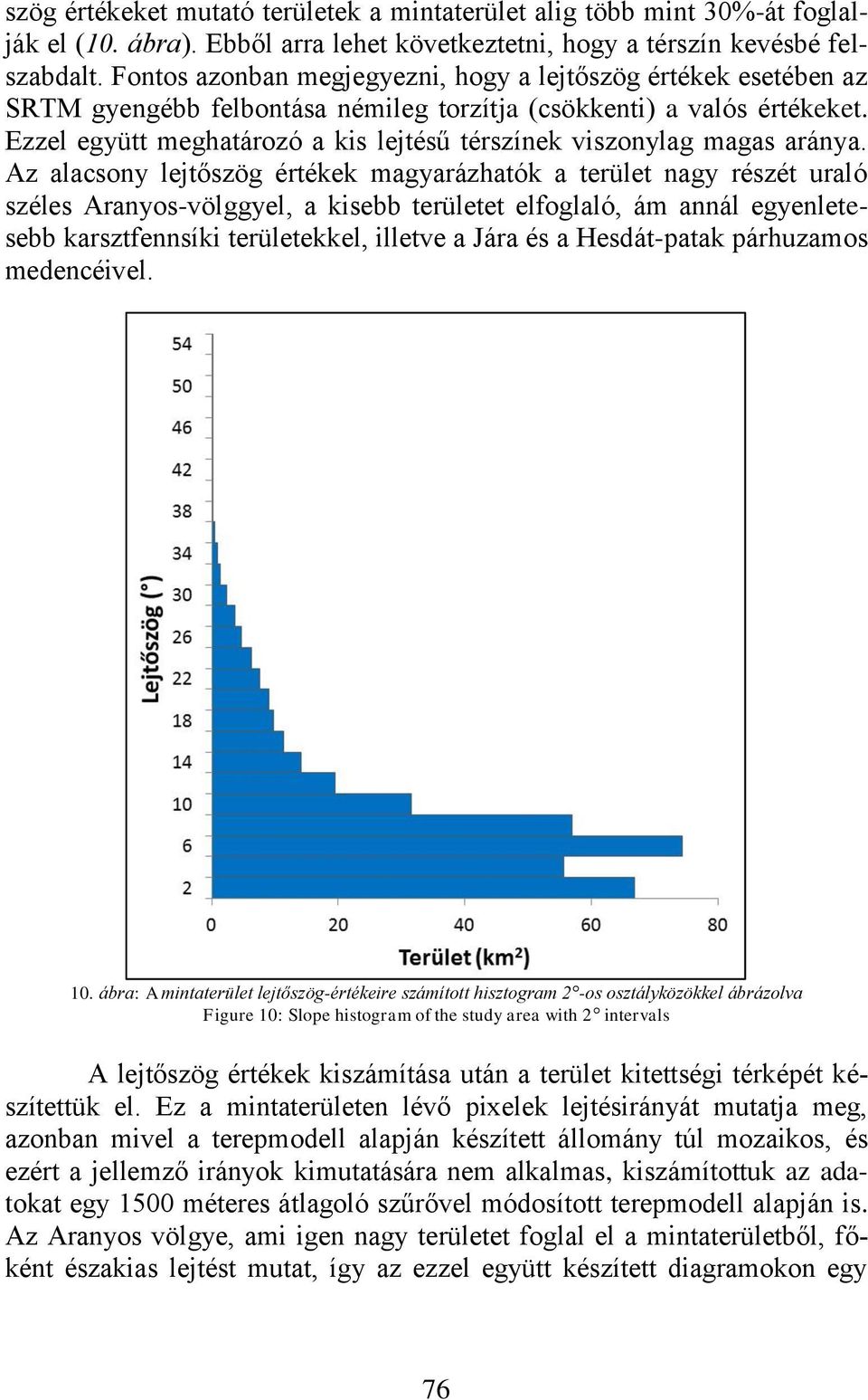 Ezzel együtt meghatározó a kis lejtésű térszínek viszonylag magas aránya.