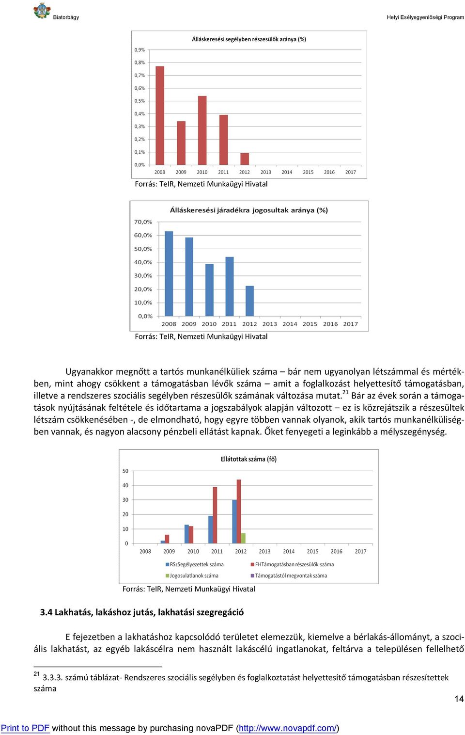 21 Bár az évek során a támogatások nyújtásának feltétele és időtartama a jogszabályok alapján változott ez is közrejátszik a részesültek létszám csökkenésében -, de elmondható, hogy egyre többen