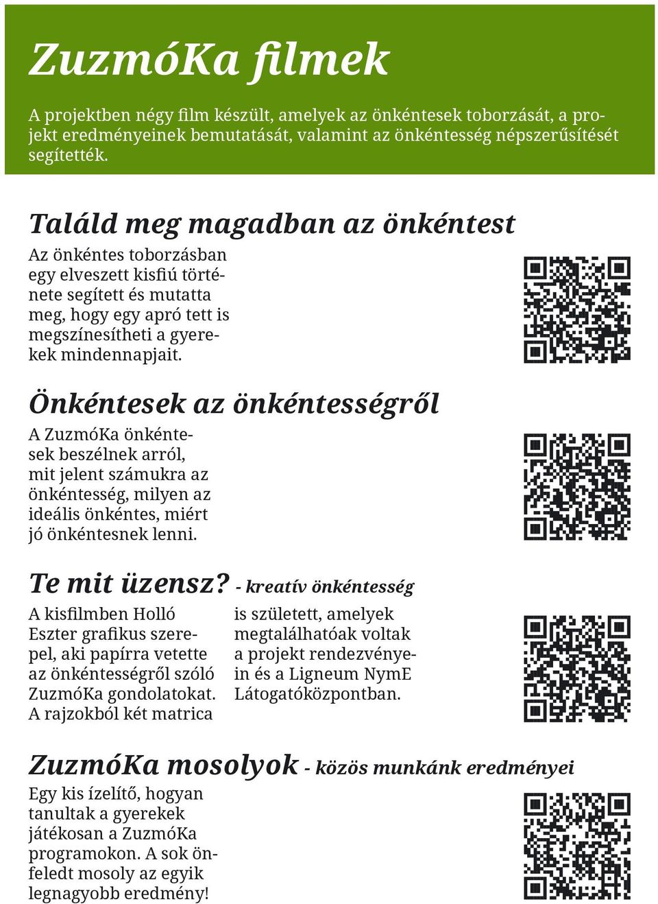 Önkéntesek az önkéntességről A ZuzmóKa önkéntesek beszélnek arról, mit jelent számukra az önkéntesség, milyen az ideális önkéntes, miért jó önkéntesnek lenni. Te mit üzensz?