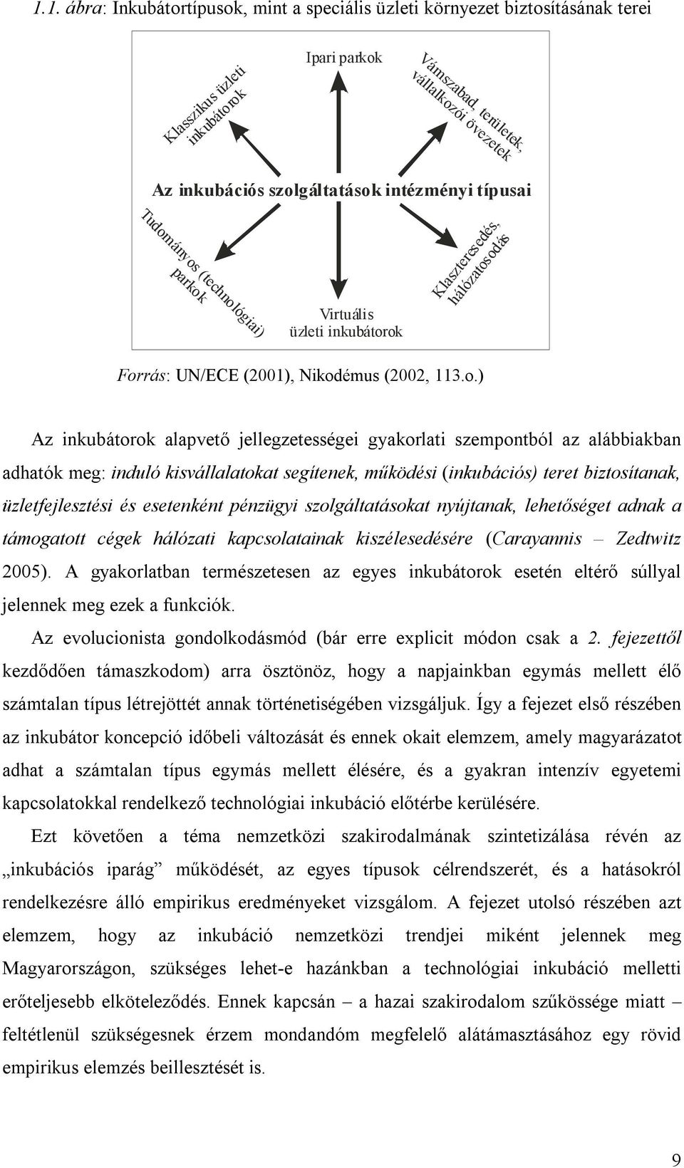 ányos (technológiai) parkok Virtuális üzleti inkubátorok Klaszteresedés, hálózatosodás Forrás: UN/ECE (2001), Nikodémus (2002, 113.o.) Az inkubátorok alapvető jellegzetességei gyakorlati szempontból