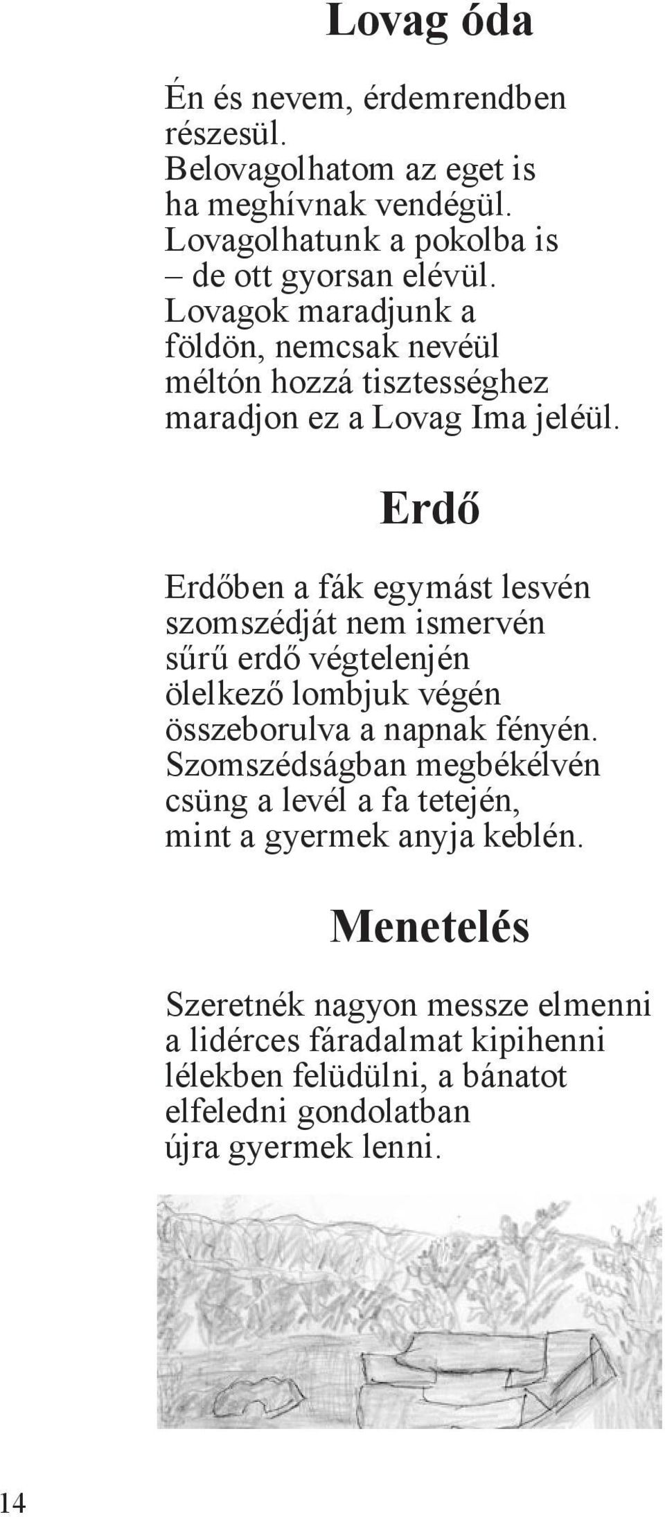 Erdő Erdőben a fák egymást lesvén szomszédját nem ismervén sűrű erdő végtelenjén ölelkező lombjuk végén összeborulva a napnak fényén.