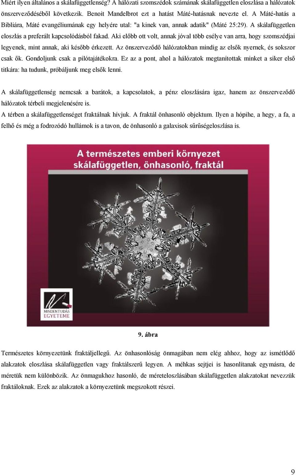 Aki előbb ott volt, annak jóval több esélye van arra, hogy szomszédjai legyenek, mint annak, aki később érkezett. Az önszerveződő hálózatokban mindig az elsők nyernek, és sokszor csak ők.