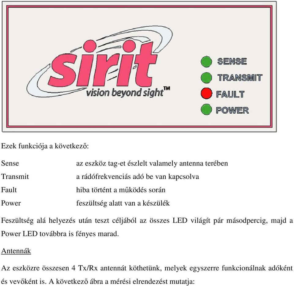 céljából az összes LED világít pár másodpercig, majd a Power LED továbbra is fényes marad.