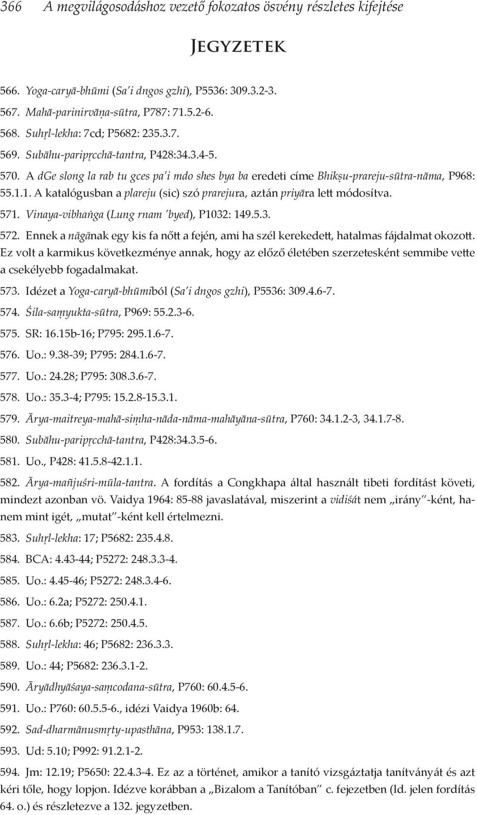 1. A katalógusban a plareju (sic) szó prarejura, aztán priyāra lett módosítva. 571. Vinaya-vibhaṅga (Lung rnam byed), P1032: 149.5.3. 572.