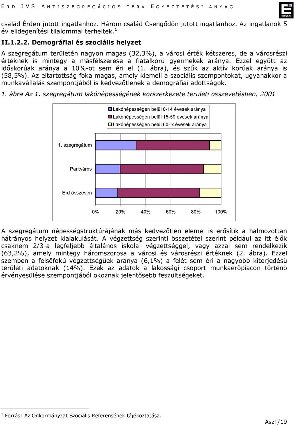 Ezzel együtt az idıskorúak aránya a 10%-ot sem éri el (1. ábra), és szők az aktív korúak aránya is (58,5%).