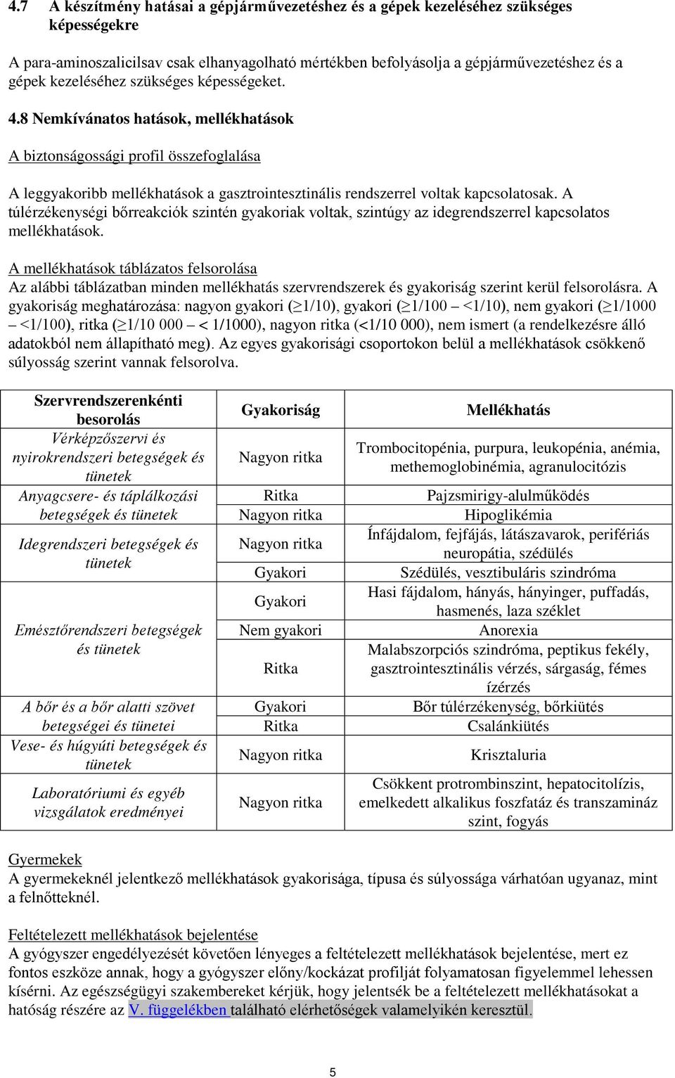 8 Nemkívánatos hatások, mellékhatások A biztonságossági profil összefoglalása A leggyakoribb mellékhatások a gasztrointesztinális rendszerrel voltak kapcsolatosak.