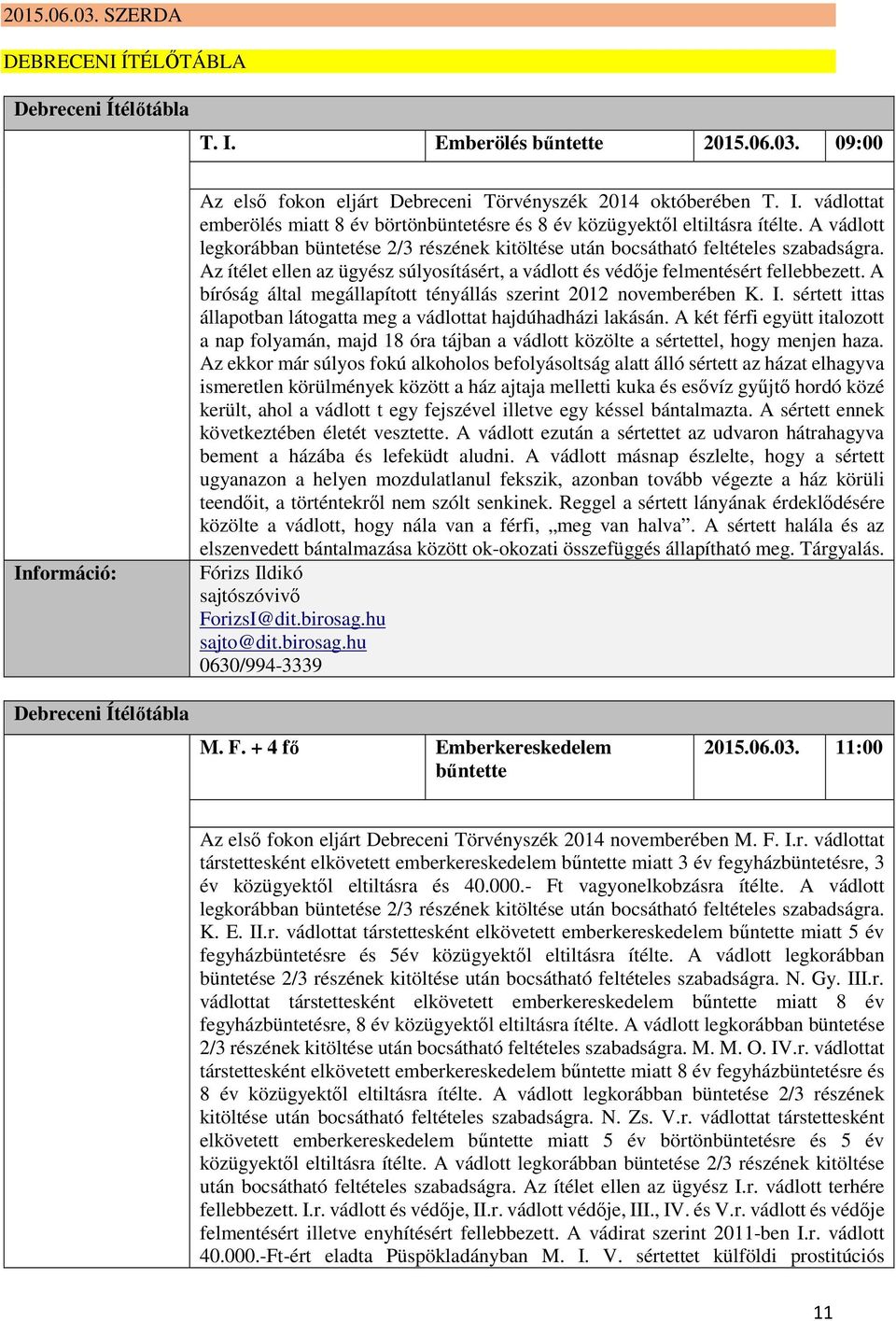 A bíróság által megállapított tényállás szerint 2012 novemberében K. I. sértett ittas állapotban látogatta meg a vádlottat hajdúhadházi lakásán.